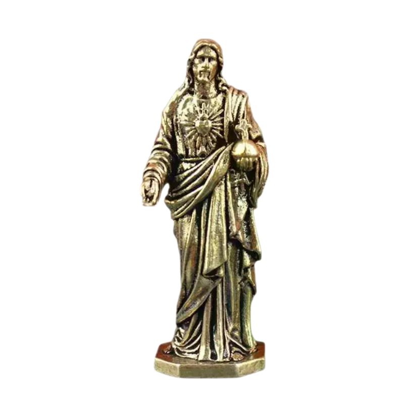 Sculpture Métal Jésus Sacré Cœur Décorative, Sculpture Métal 