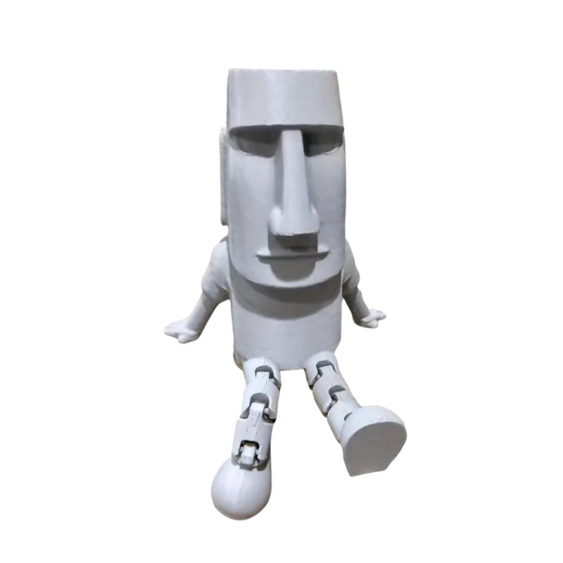 Sculpture Moai Moderne Avec Position Relax