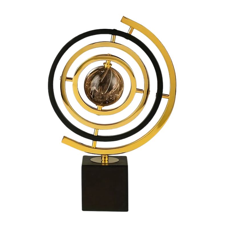 Sculpture Moderne Globe Abstrait En Métal