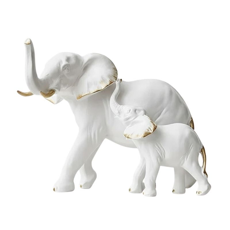 Sculpture Moderne Éléphant Parent Et Bébé Élégant