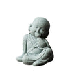 Sculpture Pierre Moine Assis Avec Geste Contemplatif