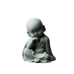Sculpture Pierre Moine Assis Avec Posture De Sérénité