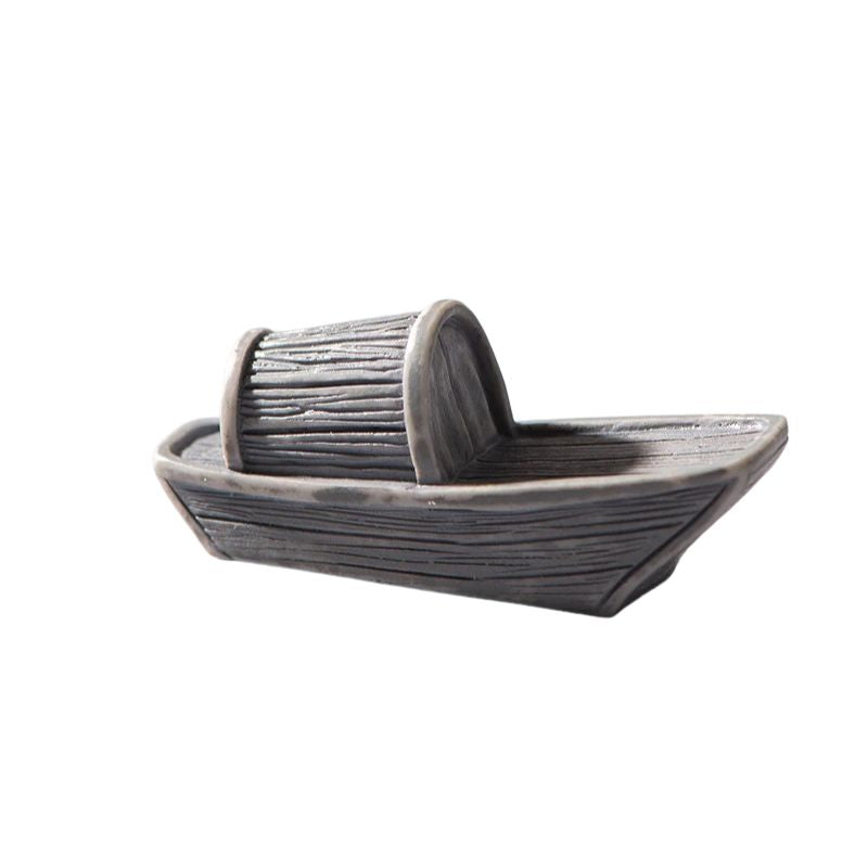 Sculpture Pierre en Bateau Miniature