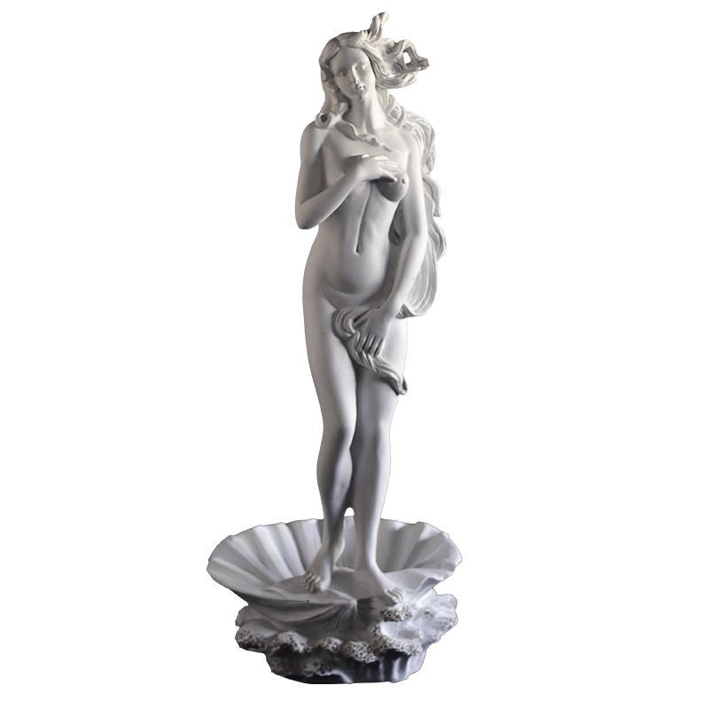 Sculpture Venus Naissante Avec Coquillage Et Posture Élancée