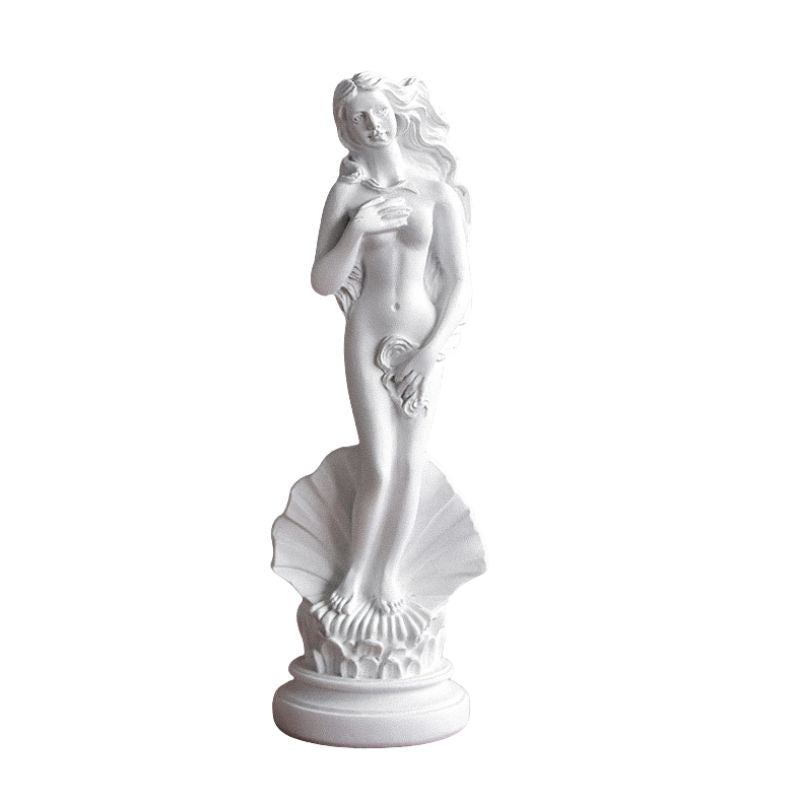 Sculpture Venus Naissante Avec Coquillage Et Silhouette Élégante