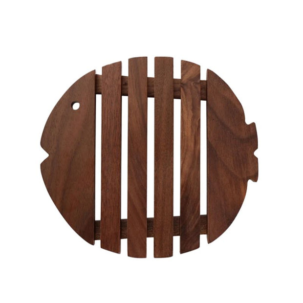 Set De Table Bois Massif Style Scandinave en Forme de Poisson