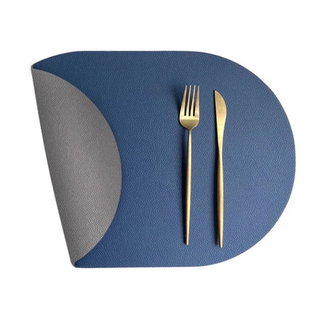 Set De Table Cuir Ovale Design Moderne Lot de 2 Pièces