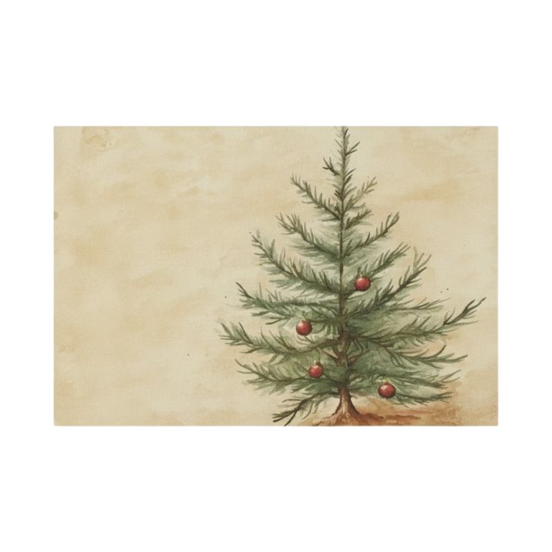 Set De Table De Noël En Lin Lavable Avec Design Sapin Festif 4 Pièces