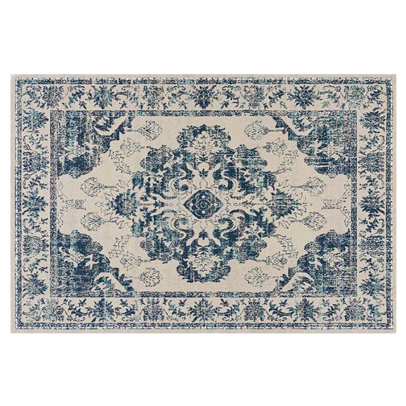 Set De Table En Lin Bleu Avec Motif Oriental Élégant Et Raffiné Lot de 4