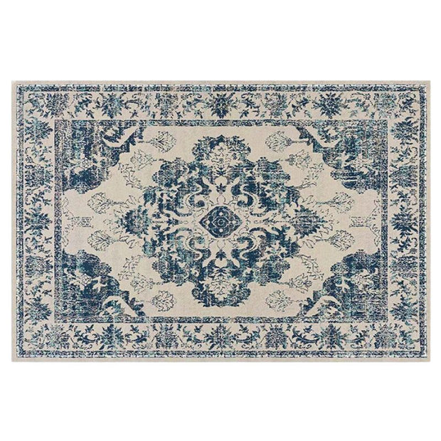 Set De Table En Lin Bleu Avec Motif Oriental Élégant Et Raffiné Lot de 4