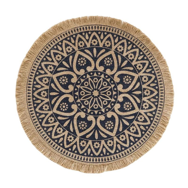 Set De Table En Lin Bohème Avec Franges Naturelles