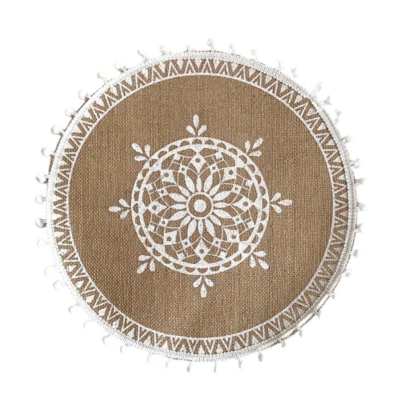 Set De Table En Lin Et Jute Avec Pompons Et Style Bohème