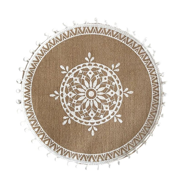 Set De Table En Lin Et Jute Avec Pompons Et Style Bohème