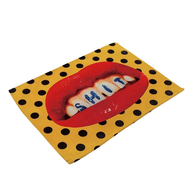 Set De Table En Lin Imprimé Artistique