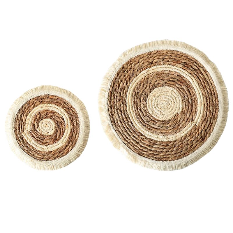 Set De Table En Osier Bohème Chic Avec Texture Tressée Lot de 2