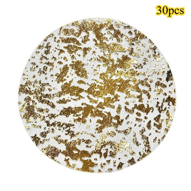 Set De Table En Papier Rond Couleur Royale 30 Pièces