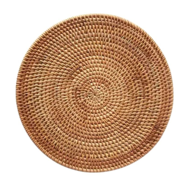 Set De Table En Rotin Rond Pour Ambiance Rustique