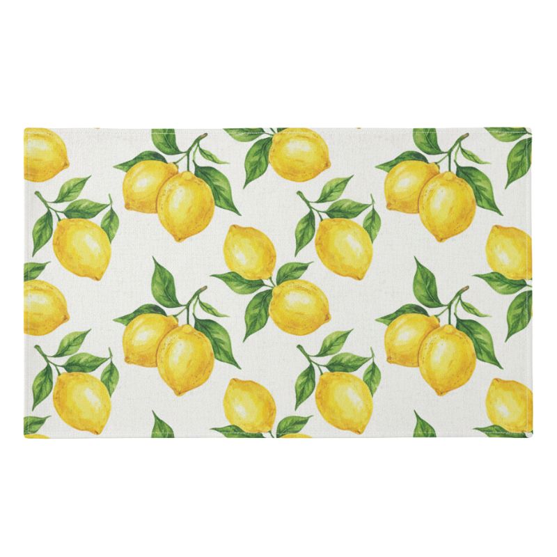 Set De Table Lavable Avec Motif Citron Jaune Et Feuilles Vertes 2 Pièces