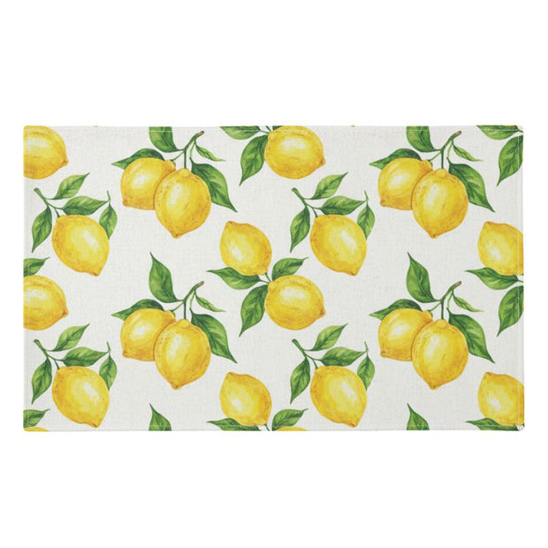 Set De Table Lavable Avec Motif Citron Jaune Et Feuilles Vertes 2 Pièces