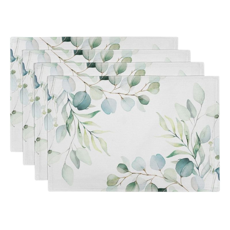 Set De Table Lavable Feuillage D’Eucalyptus 4 Pièces