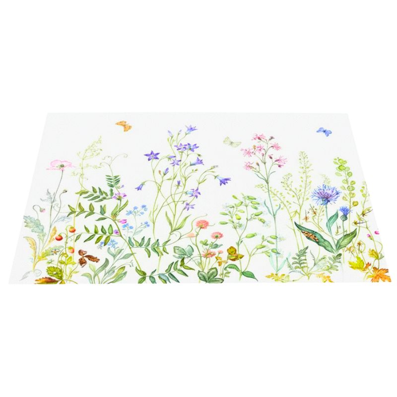 Set De Table Lavable Fleurs Champêtres Et Papillons 4 Pièces