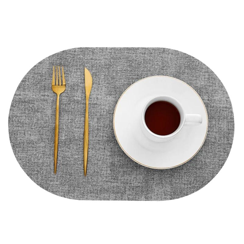 Set De Table Ovale En Cuir Antidérapant Et Thermorésistant