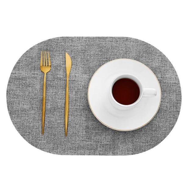 Set De Table Ovale En Cuir Antidérapant Et Thermorésistant