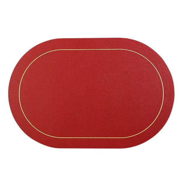 Set De Table Ovale En Cuir Style Nordique Résistant