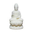 Statuette En Ivoire Moine Bouddhiste Avec Sceptre Et Lotus Sacré