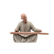 Statuette En Ivoire Moine Musicien Jouant Instrument Traditionnel