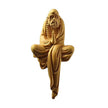 Statuette En Ivoire Sage Méditatif Assis Avec Drapé Sculpté