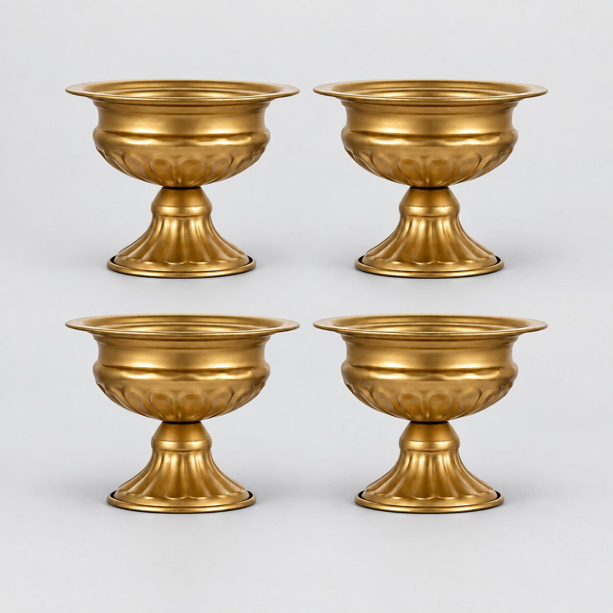 Vase de Style Ancien en Métal Doré pour Centre de Table Lot de 4 Pièces
