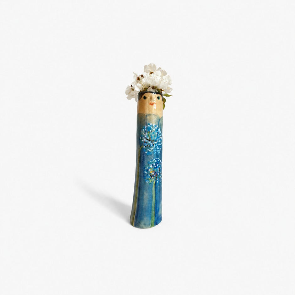 Vase Art Style Bohémien avec Motif Visage