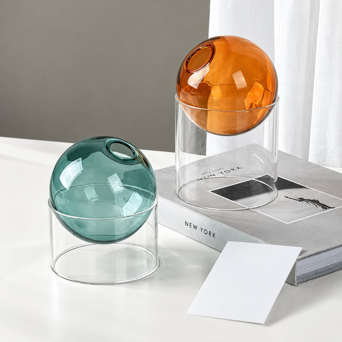 Vase Boule en Verre Borosilicate pour Fleurs