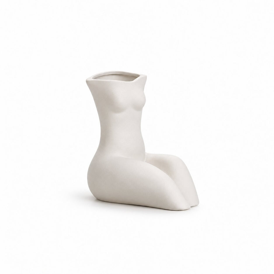 Vase Buste Femme Design Blanc pour Fleurs