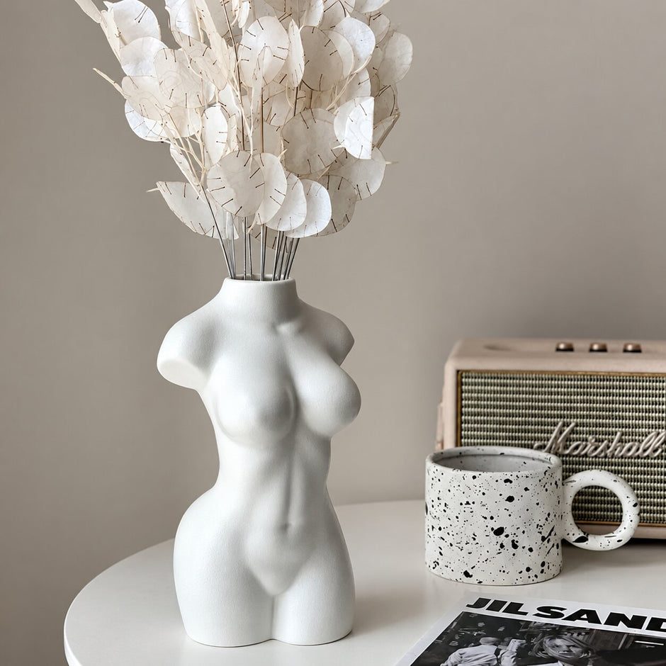 Vase Buste Femme en Céramique Style Nordique pour Fleurs