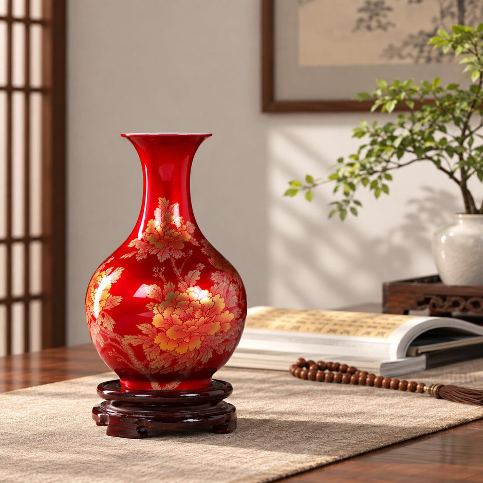 Vase Chinois Impérial Rouge