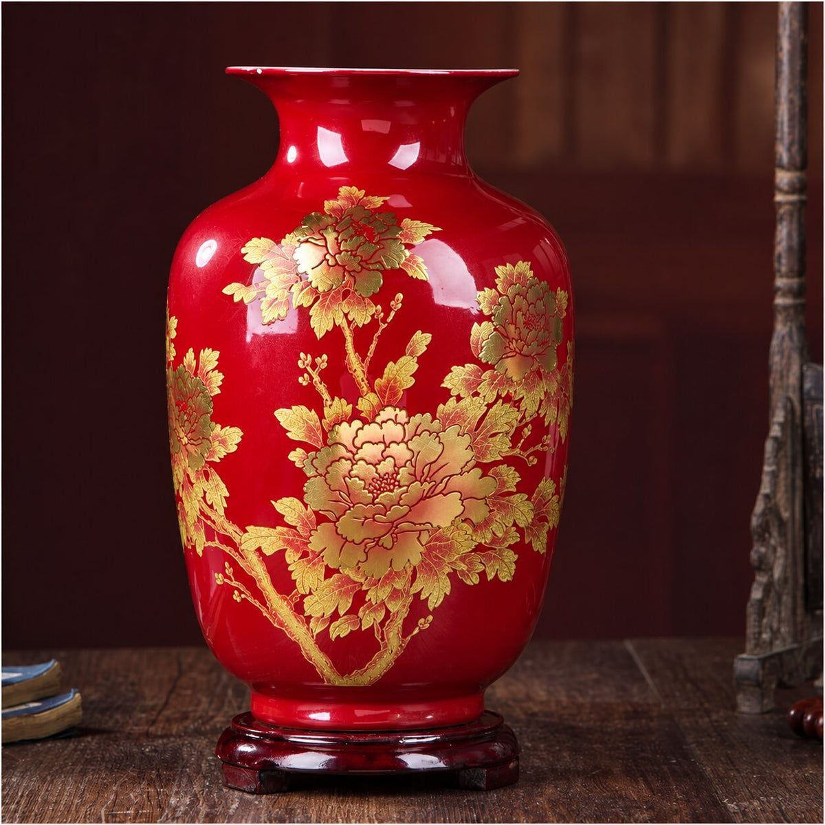 Vase Chinois Impérial Rouge