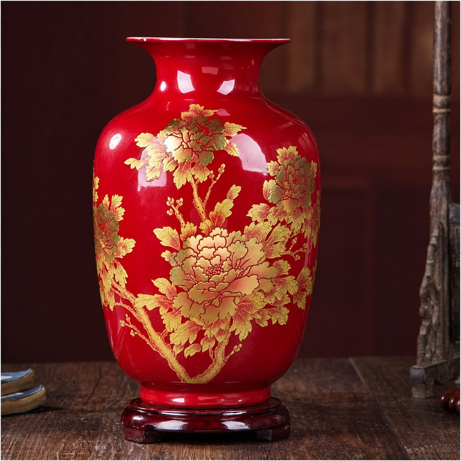 Vase Chinois Impérial Rouge