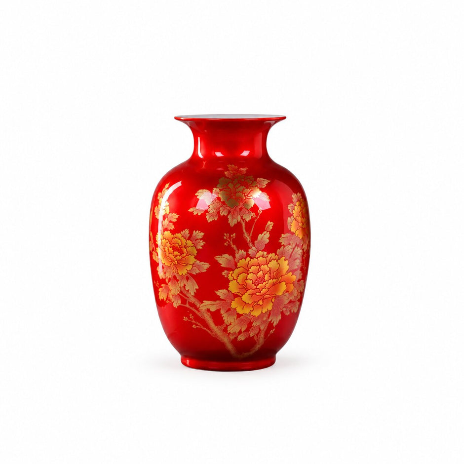 Vase Chinois Impérial Rouge