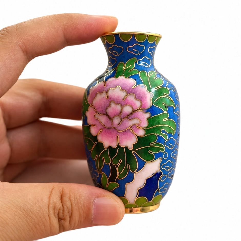 Vase Chinois en Émail Cloisonné Très Petit