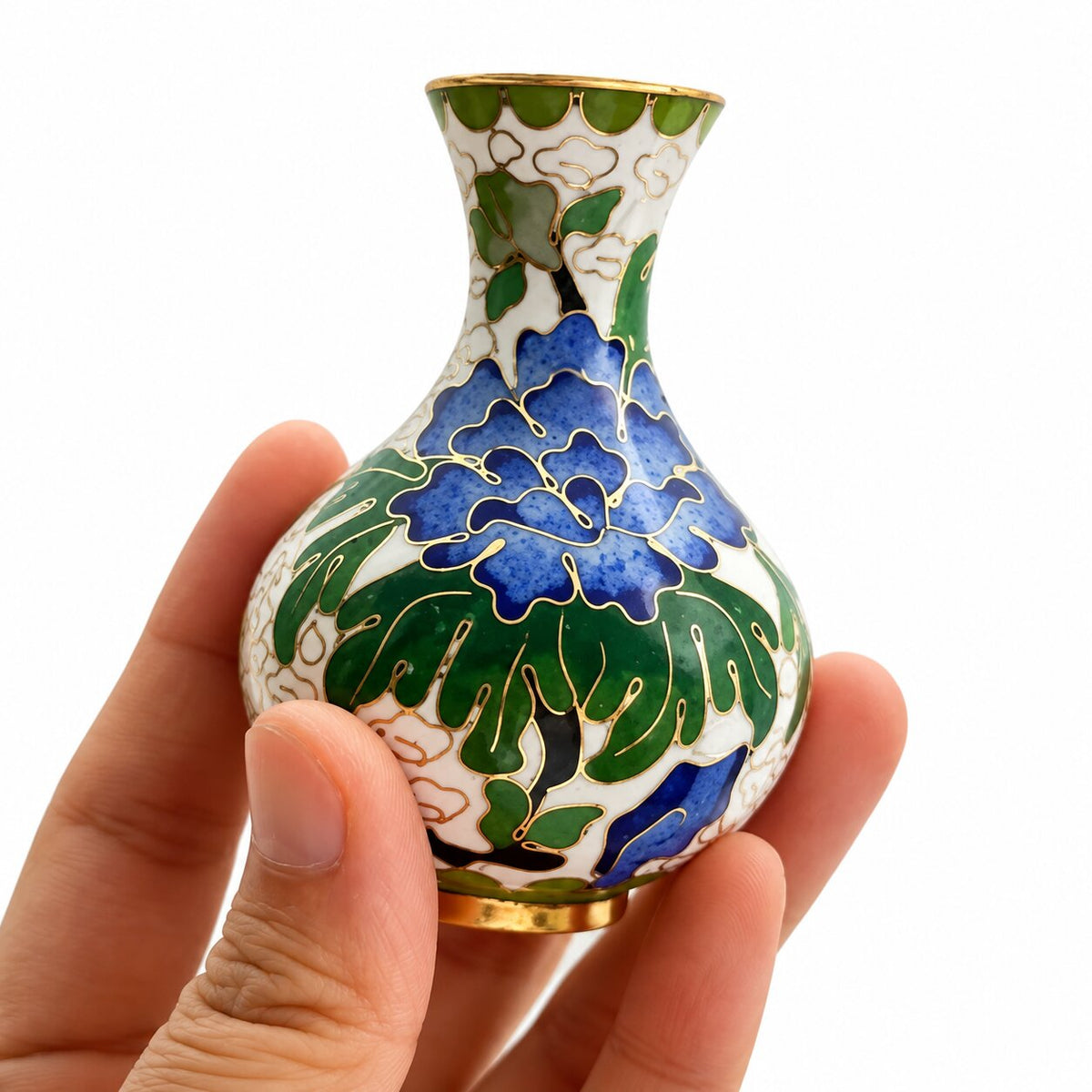 Vase Chinois en Émail Cloisonné Très Petit