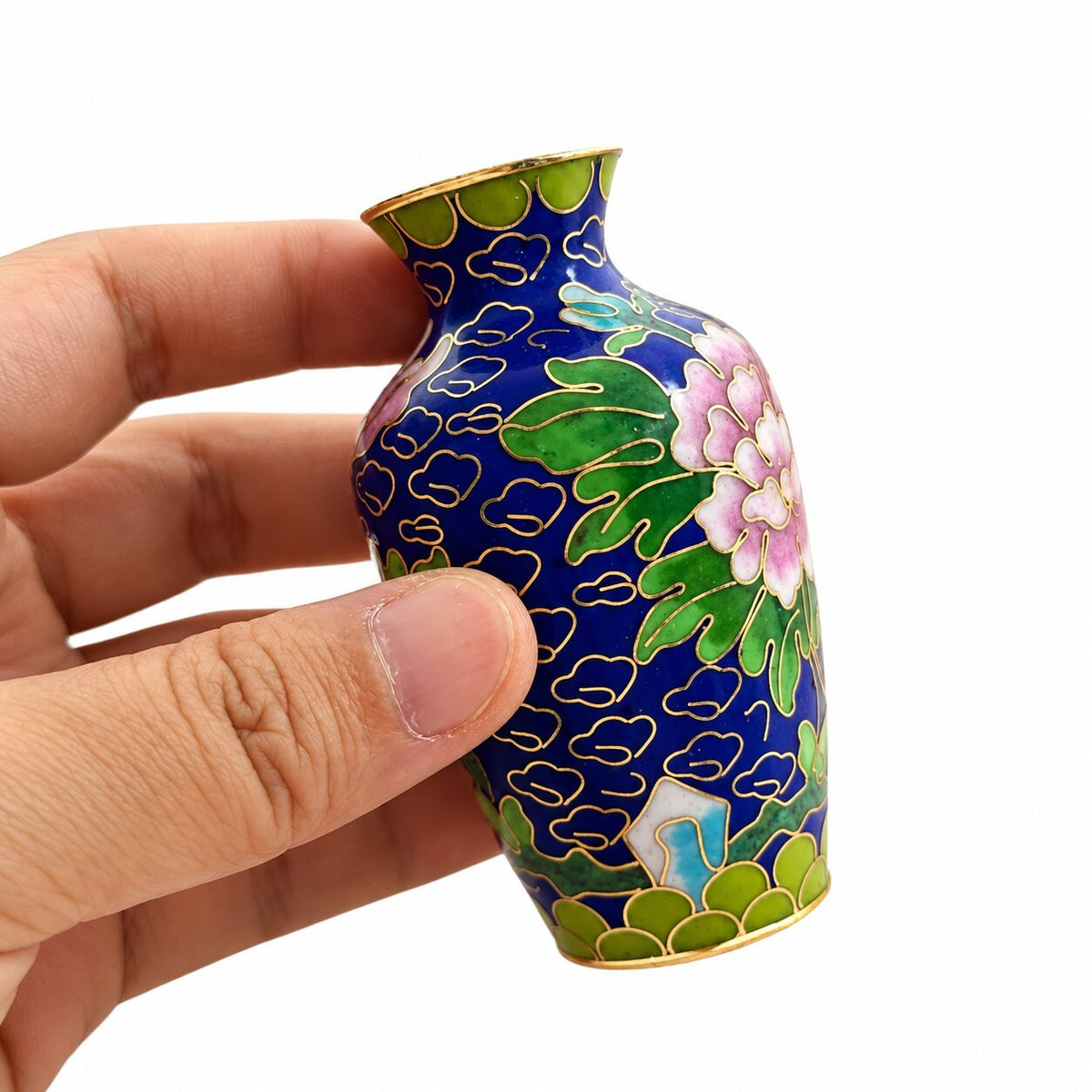 Vase Chinois en Émail Cloisonné Très Petit