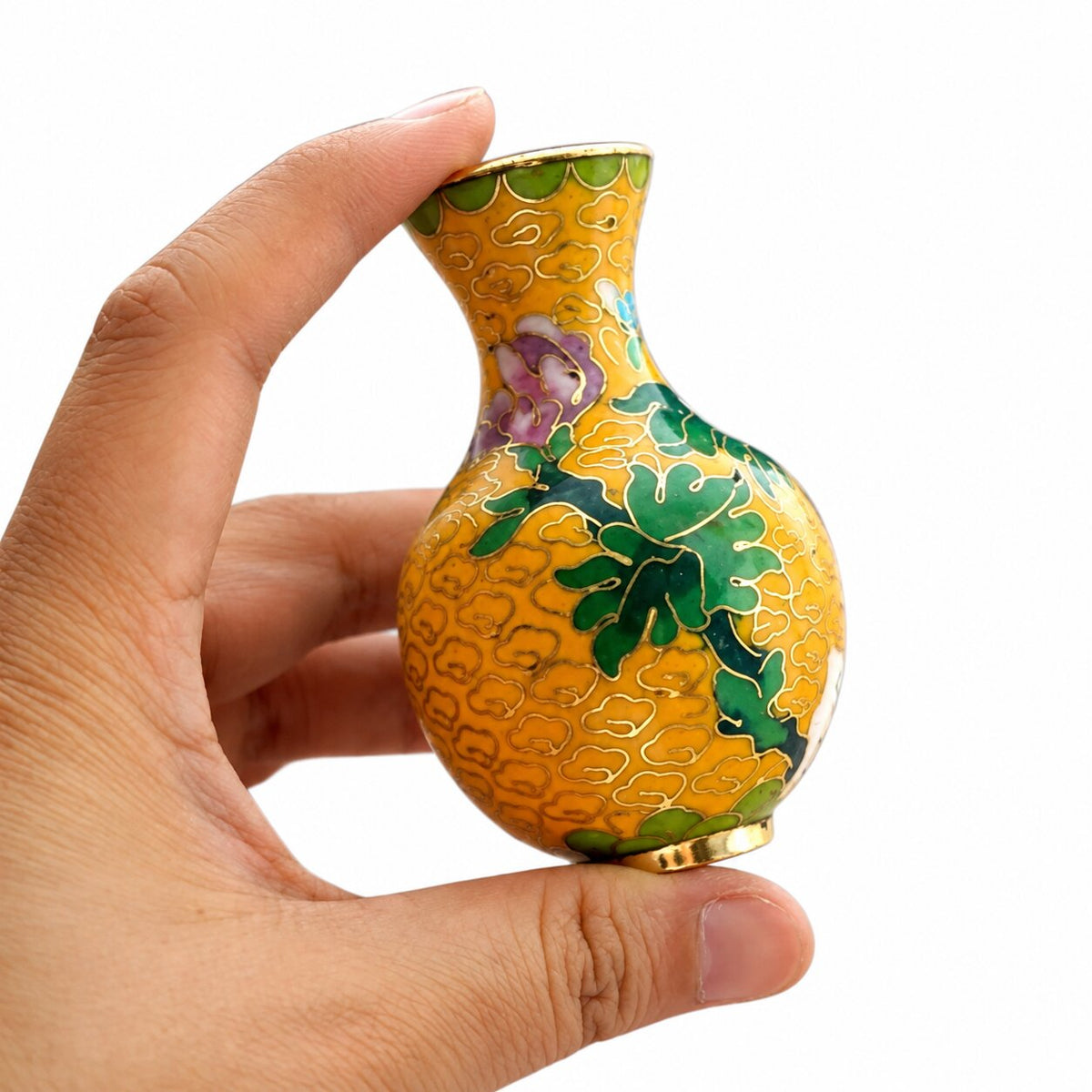 Vase Chinois en Émail Cloisonné Très Petit