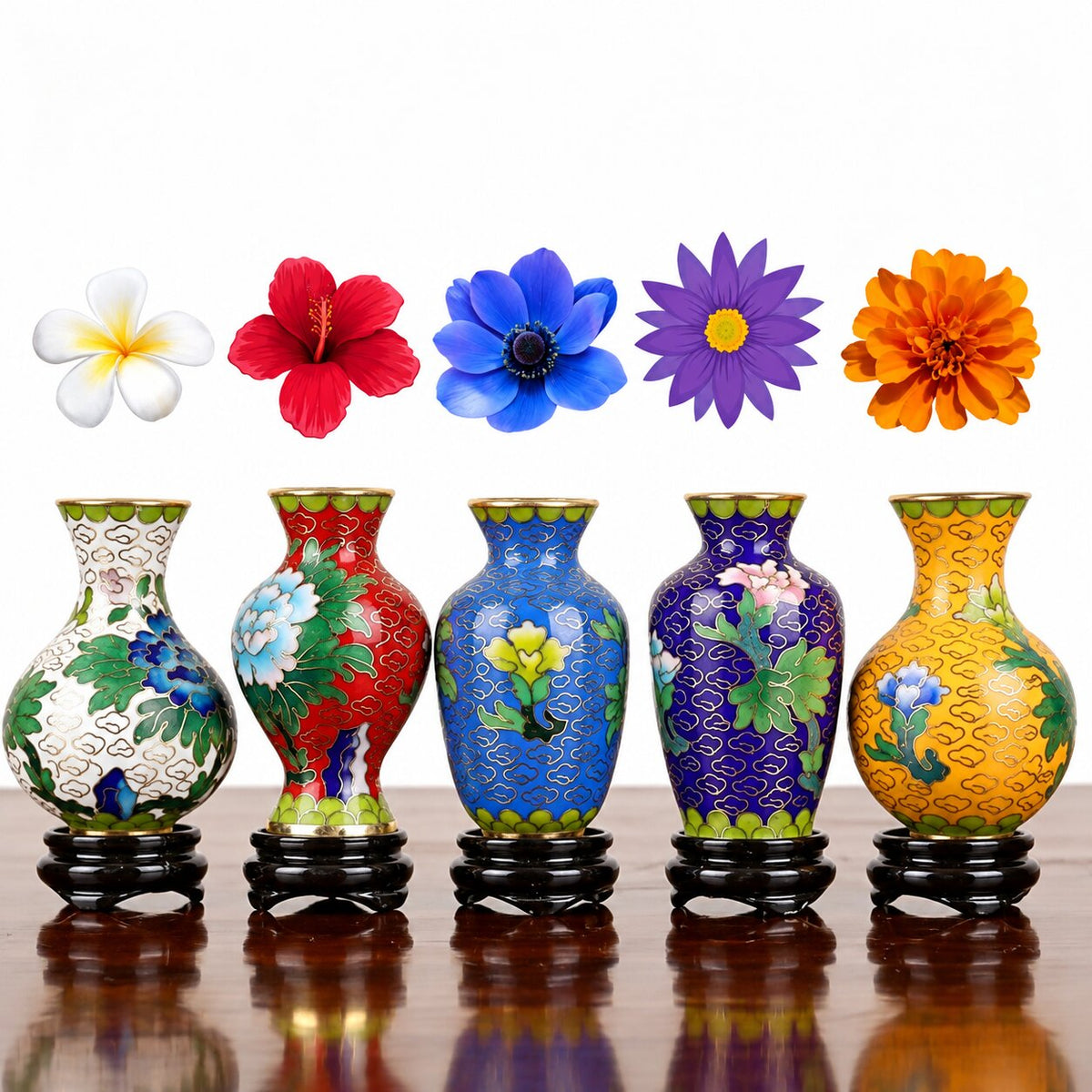 Vase Chinois en Émail Cloisonné Très Petit