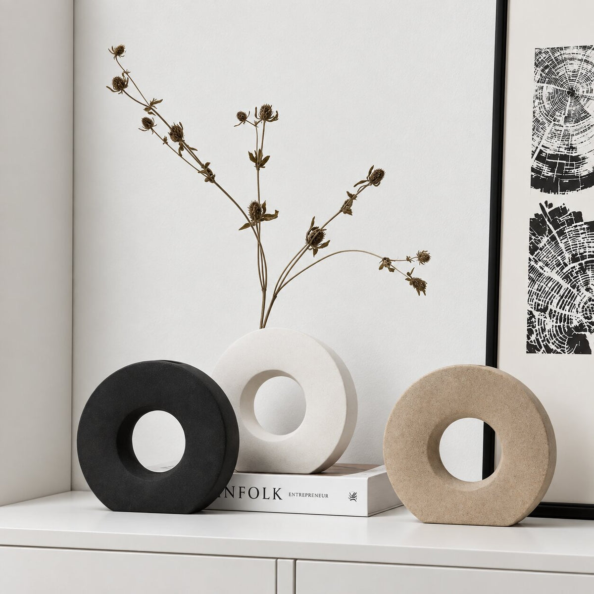 Vase Circulaire de Style Nordique