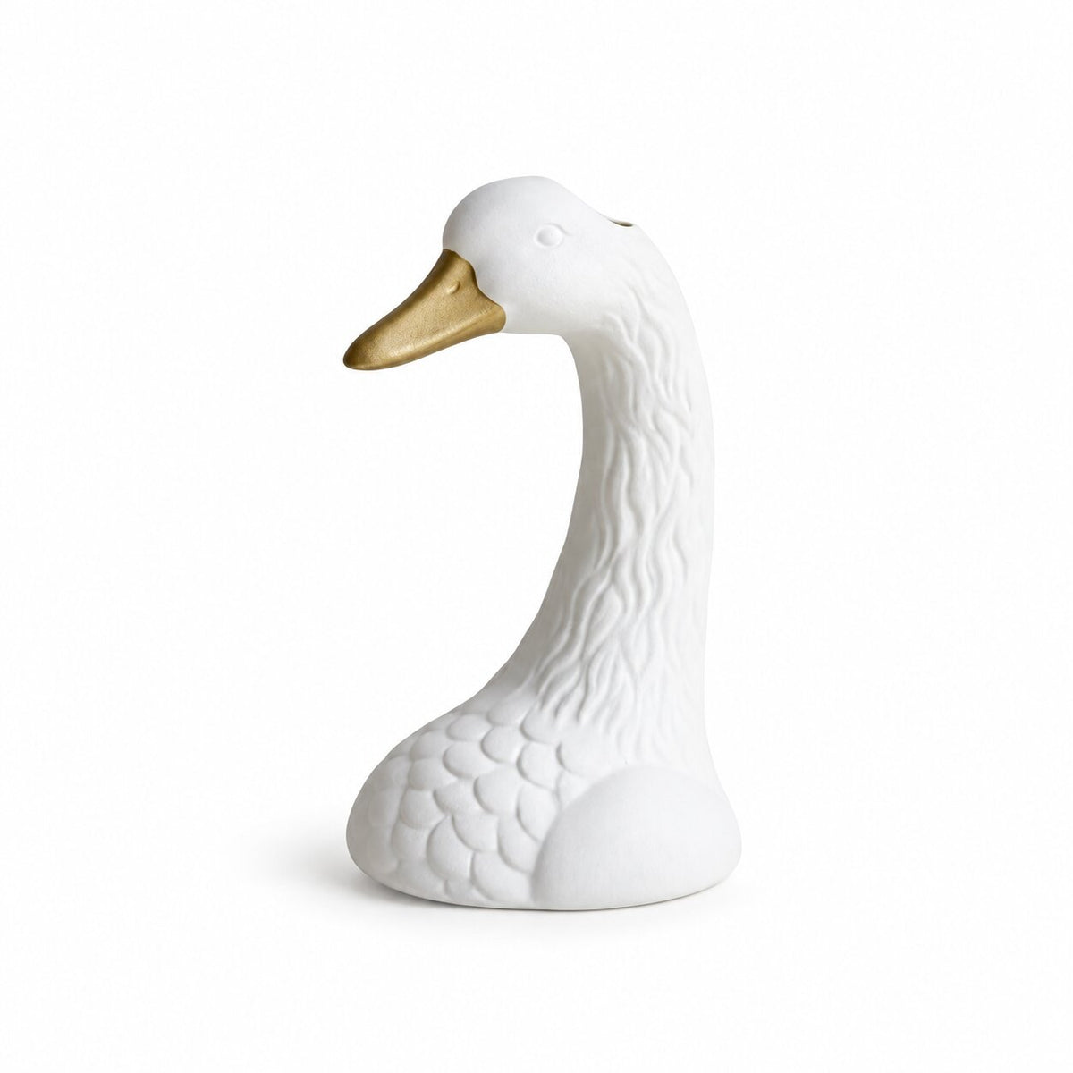 Vase Dessin Style Nordique Blanc en Forme de Tête d'Oie