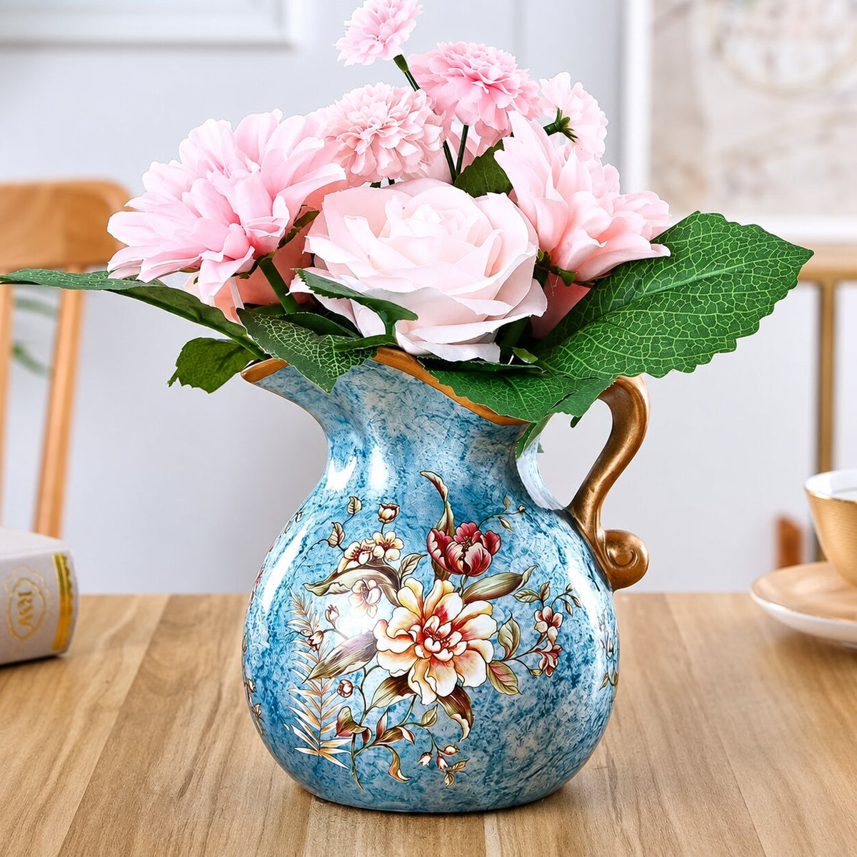 Vase Dessin à Motif Fleurs Colorées