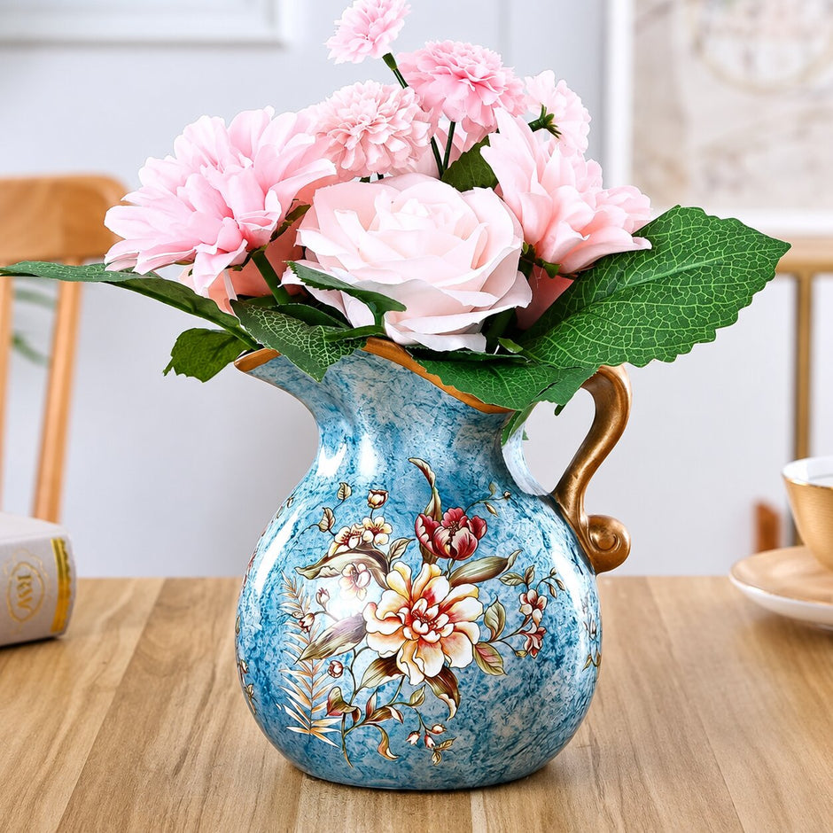 Vase Dessin à Motif Fleurs Colorées