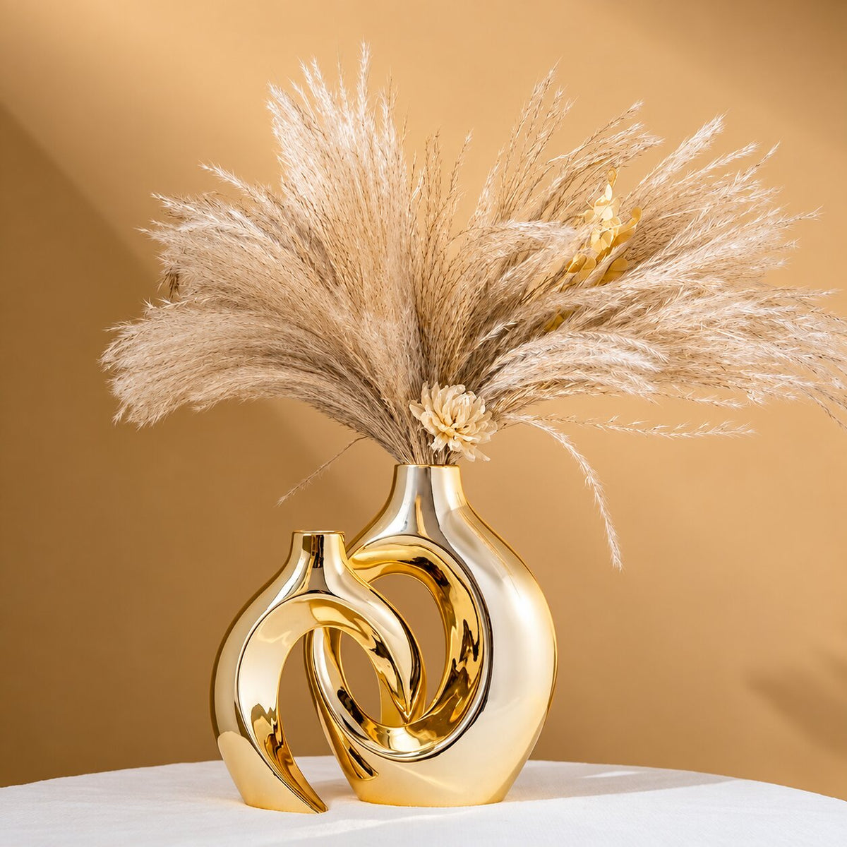 Vase Doré Moderne en Céramique